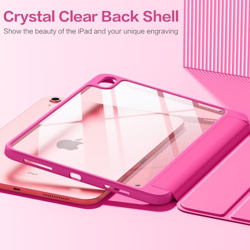 Image of Wenlaty Compatible with iPad (A16) 11th Generation Case 11 Inch 2025, for iPad 10th Generation Case 10.9 Inch 2022 with Pencil Holder, Trifold Stand Protective Clear Back Shell, Auto Wake /Sleep, Rose