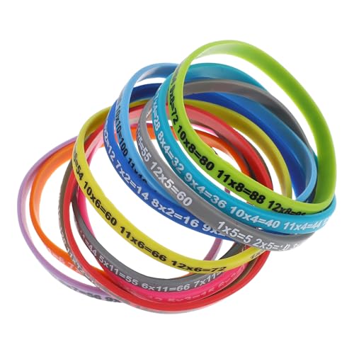 Pulseras de silicona infantiles con tablas de multiplicar para regalar en cumpleaños colegiales