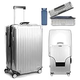 【Matériau de haute qualité】La surface de la housse de protection pour valise est fabriquée en PVC épais pour résister aux manipulations brutales et aux frottements. Les bords sont renforcés avec un tissu Oxford haute densité pour une élasticité accrue, garantissant un ajustement parfait sans déformation. Une étiquette à bagages en cuir synthétique souple de qualité supérieure est incluse, avec une double couture, écologique, résistante aux fissures et à la décoloration.