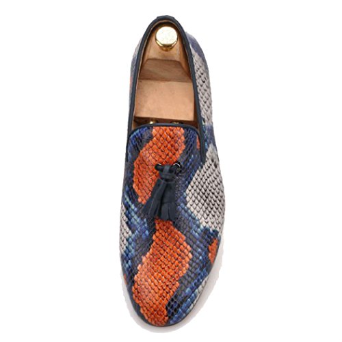 FERUCCI Handmade Men Snake Pattern with Tassel Slippers Loafers3