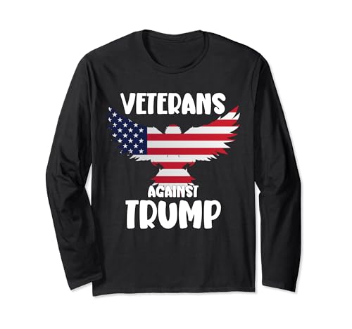 Veterani contro Trump Divertente Anti Trump Abbigliamento Maglia a Manica