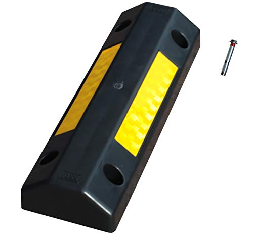 ADO - Tope ruedas de plástico polipropileno Silver para estacionar rueda de coche dimensiones 50x16x8 cm (1- Tope + tornillería)