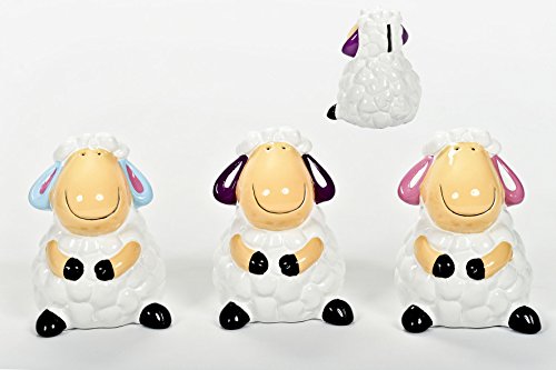 Tirelire Enfant Mouton en céramique - 15 cm (Violet)