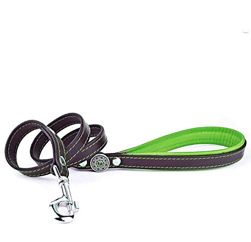Bestia "Bijou genuine leather dog lead. 43 inch long, 0.8 inch wide. Heavy snap. Rivet decoration