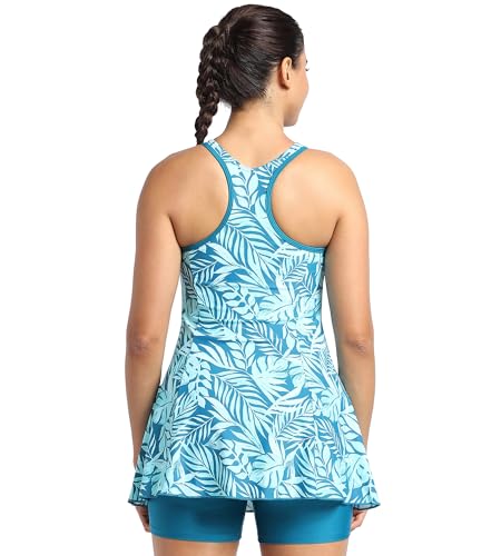 Image of Speedo Women's Swimdress with Boyleg | Swimming Costume Swimsuit | Chlorine Resistance | UPF 40+ Sun Protection | Removable Bra Pads