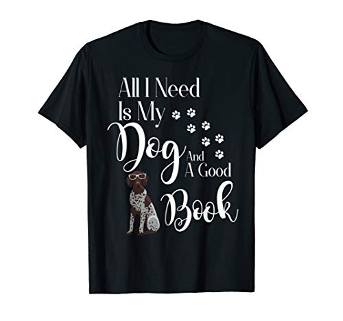 German Shorthair Pointer Shirt Dog Love Dog Book Reading