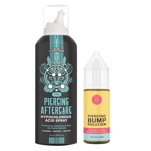 Piercing Aftercare Kit – Piercing Bump Oil and Hypochlorous Acid Spray | Cleanse, Treat, and Heal Piercing Bumps, Keloids, and Scars for Smooth Recovery