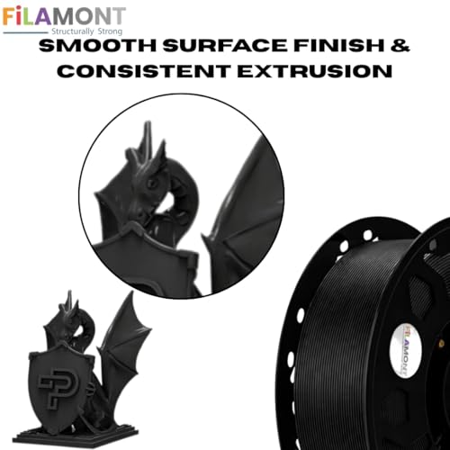 Image of FiLAMONT PETG Premium Plus 3D Printer Filament 1.75mm, 1KG Spool (Black)