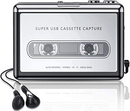 Image of MICROWARE Cassette to MP3 Converter Tape to Music Player Digital Audio Recorder Convert to MP3 Save into USB Flash Drive with USB Cable