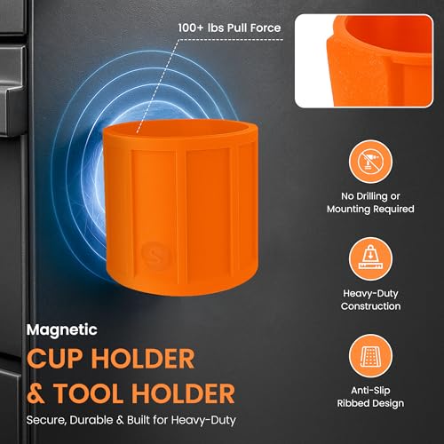 Portavasos magnético Slim SoftJaw color naranja miniatura 3