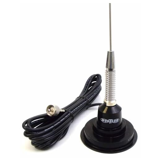Hustler IC100S-B 42 in. Base Load Magnet Mount Cb Antenna With Spring Black