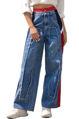 Baggy Jeans Damen Y2K Style - High Waist Mit Weitem Bein & Stretch