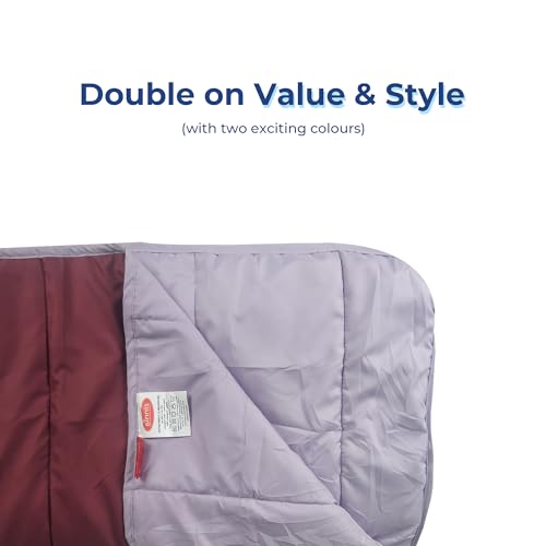 Image of Zinnia Ultra Soft Microfibre Reversible Comforter -Double 230 X 255 CM, Light Purple and Burgundy(Solid - Dark)