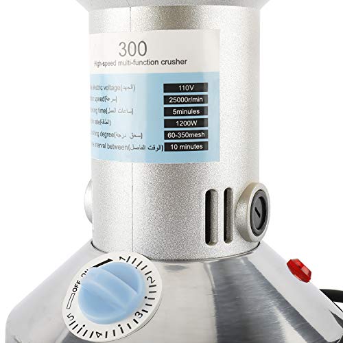 HighFree 300g Electric Grain Grinder Mill, 110V 2500W High Speed Electric Pulverizer Herb Grain Spice Coffee Seeds Rice Corn Pepper Cereal Powder Machine for Kitchen, Food Store