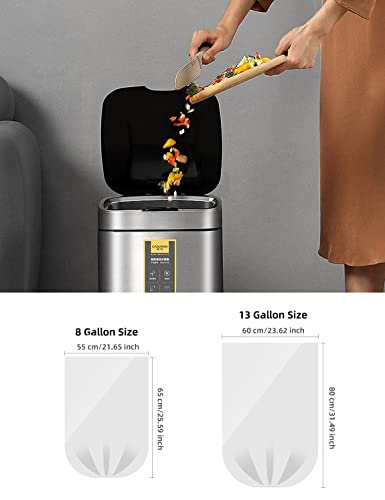 Image of Waikas Kitchen Trash Bags 13 Gallon, 20 Counts, Flag Garbage Bags with No Flaps and No Ties, 60cm*80cm, 16.8g /pcs, Unscented, White
