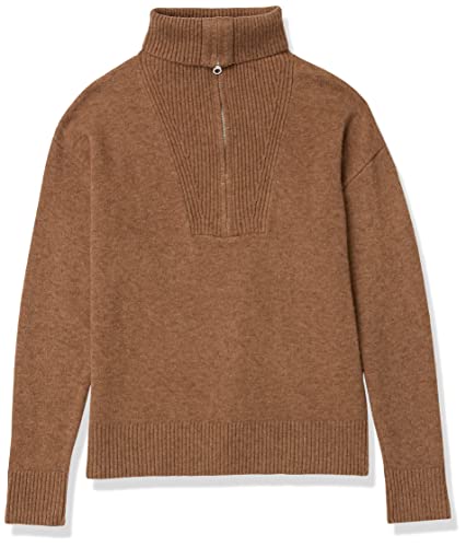 The Drop Women's Kai Half Zip Sweater, Mocha, S #TOP5