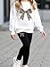 xueteox Girls Long Sleeve Sweatshirt 2 Piece, Bow Graphic Top and Pants Spring Fall Fashion Casual Clothes. (White, 4Y)