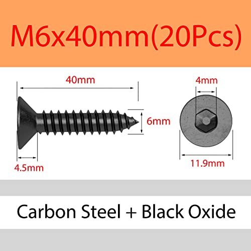 Tornillos autorroscantes cabeza plana M6x40 pack 20 miniatura 2