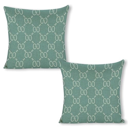 Modern Muse - Juego de 2 fundas de almohada decorativas para casa de campo, color verde salvia, 18 x 18 pulgadas, para decoración de casa de campo, para sofá, silla, sofá