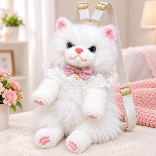 Image of Cute Tiger Plush Sling Bag for Kids | Soft Toy Shoulder Bag with Adjustable Strap | Lightweight Animal Backpack for Boys & Girls | Travel & Gift Bag - Black & White