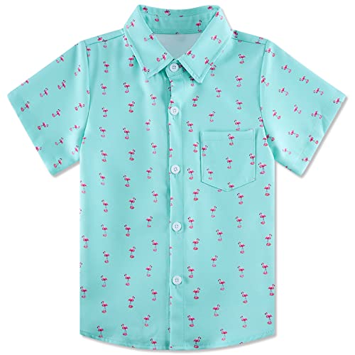 Unicomidea Summer Hawaiian Shirts For Big Boys Button Down Short Sleeve Shirt Blue Summer Kids Youth Blouse 11 12 Years Old #TOP7