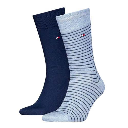 8719965009202 TH MEN Lot de 2 paires de chaussettes à rayures pour homme, Bleu clair mélangé, 39-42