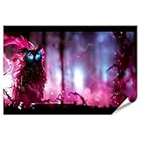 islandburner Prime Bild Poster Mystische Eule im magischen Wald für Wohnzimmer Tierliebhaber Naturkostladen Premium Bilder Fotodruck