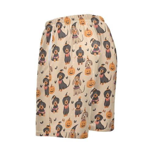 Laprad Men's Pajama Shorts Lounge Sleep Shorts Halloween Dachshund Dogs Pajamas Bottoms with Pockets4