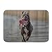AoLismini Tapis de Tapis de Bain, Langue de Chien Bull Terrier Qui Sort Le Berger, Tapis de décoration de Salle de Bain en Peluche avec Support antidérapant