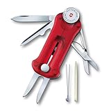 VICTORINOX(ビクトリノックス) ゴルフツール トランスルーセントレッド ゴルフ フォーク マーカー付き ボールマーカー リペアツール 取り外し可能なボールマーカーを搭載 10機能を搭載したスイス製スポーツツール 【国内正規品】 0.7052.T