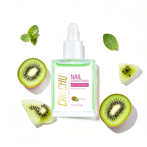 CHUCHU Nail Cuticle Oil Strengthener - Kiwi Scent Repair Growth Moisturizing Treatment - Natural Jojoba Vitamin B & E for Dry Cracked Nails