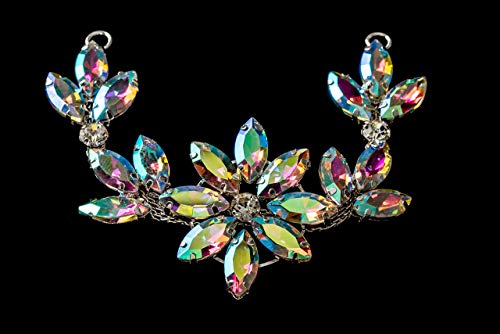 Trimming Shop Gorgeous Clear AB Crystals Rhinestone Diamante Motif Sewing Applique Patch for Wedding Bridal Dress Casual or Formal Wear Fashion Accessories - Image 3