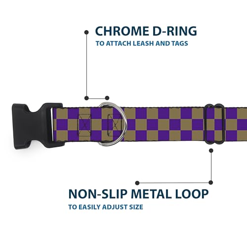 Pince à collier Buckle Down violet et doré avec fermeture clip en plastique
