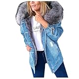 Tipo di stile: giacca lunga in denim che arriva quasi alla caviglia, utilizzabile sia come capospalla che come cappotto per l'autunno e l'inverno, con un'estetica casual di ispirazione retrò.