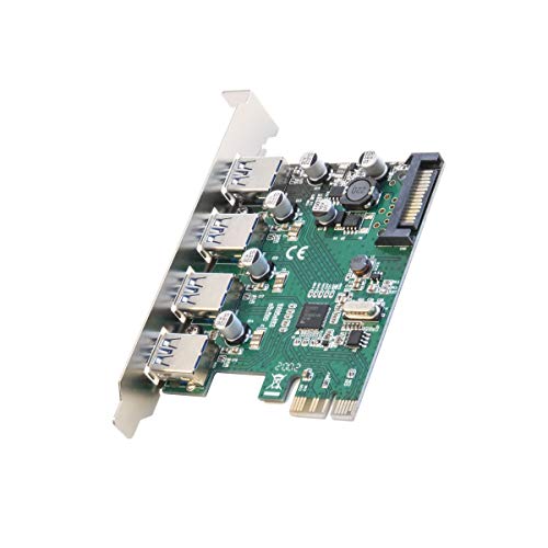Syba Sd-Pex20159 Pci Express Card X1 With Usb 3.0 Type A 4 Ports Super Speed And 15-Pin Power Connector Renesas Chipset #TOP1