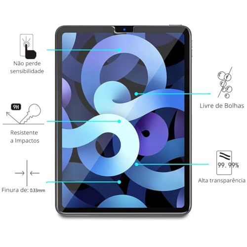Película de Vidro Temperado 9H Proteção Total Compatível Com iPad Air 4ª e Air 5ª geração 10.9