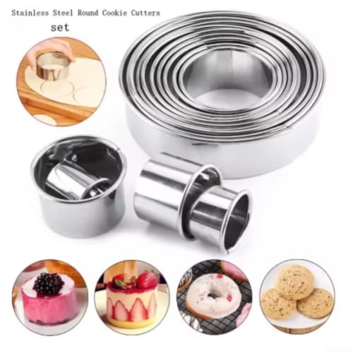 Moldes para galletas con borde suave de acero inoxidable, juego de 12 piezas para repostería 8