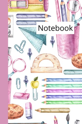 Notebook: Pretty Pink School Supplies Notebook, 120 Pages, Blank Lined, 6" x 9" image 2