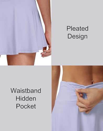 Image of Women's High Waist Pleated Tennis Skirt with 4 Pockets Lightweight Athletic Golf Skorts Skirts for Running Workout