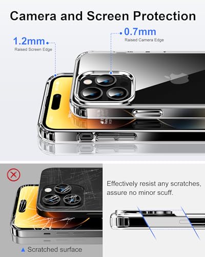Image of HOOMIL Case for iPhone 14 Pro Max 6.7-Inch, Non-Yellowing, Drop Protection, Anti-Scratch Transparent Hard Back Phone Cover - Black Clear