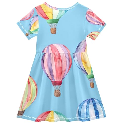 Rainbow Hot Air Balloons Toddler Dresses for Girls 2t Summer Outfits Spring Beach Dress Children2