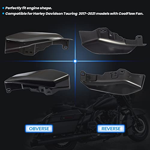 Benlari Gloss Black Mid Frame Air Deflectors Heat Shields Deflector 2009-2023 Compatible For Harley Davidson Touring Street Glide Road Glide Electra Glide Road King Ultra Limited Tri Glide Cvo #TOP2