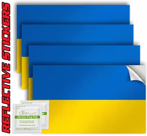 Spy Spot Ukraine Flag Stickers - Pack of 4 Waterproof Vinyl Decals 4 x 2.5 UV Resistant Car Window Bumper Laptop Helmet Outdoor Weatherproof Sticker Pack