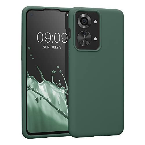 kwmobile Housse Compatible avec OnePlus Nord 2T 5G Coque - Housse de téléphone Protection Souple en TPU Silicone - Vert Sapin