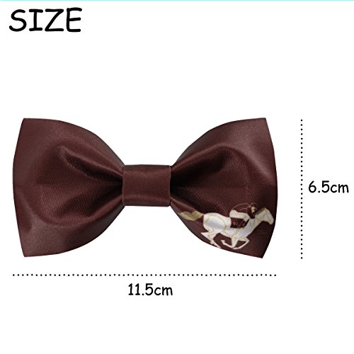 Image of GUUNIEE Men's Satin Silk Racehorse Bow Ties Pre-tied Solid Horse Racing Bowtie