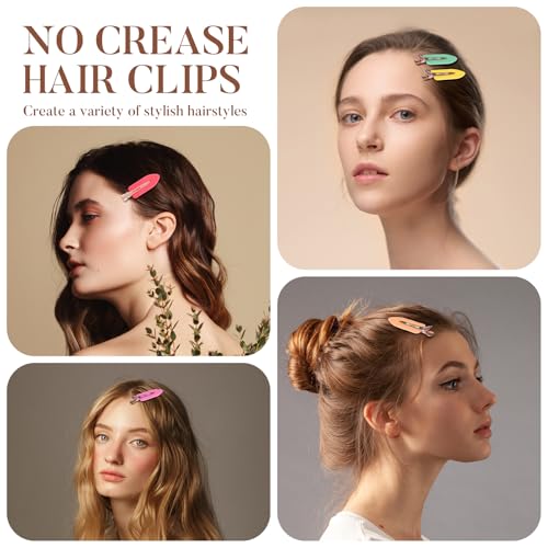 D 6 Pc No Bend No Crease Hair Clips - Flat Makeup Clips for Women and Girls