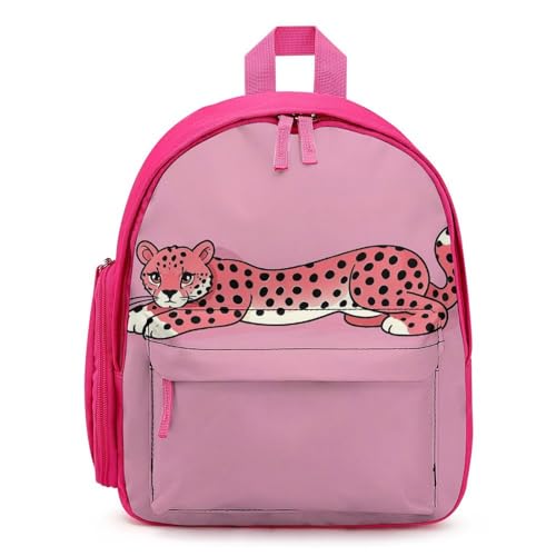 Cheetah Backpack for Men Women, Durable Small Bookbag Lightweight Daypack for Travel, Hiking, Pink-style