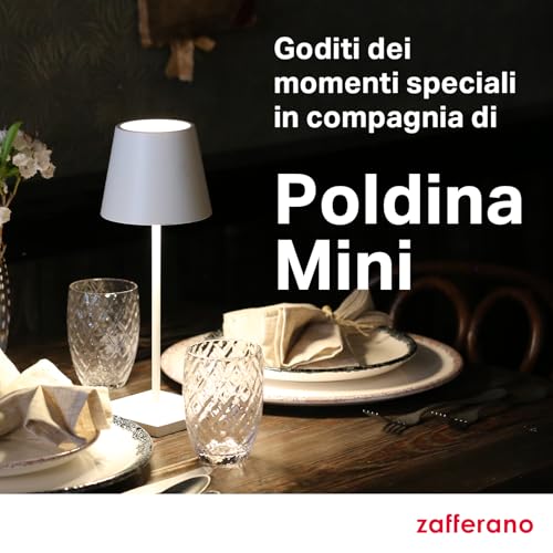 Zafferano Poldina Mini Lampada Da Tavolo A Batteria IP65 Sabbia - 8