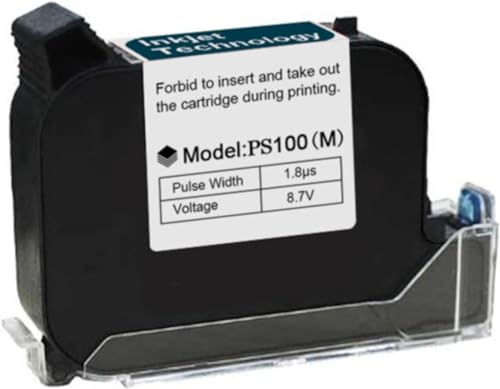 Image of Phezer Original 42ml Black Quick Dry Solvent Ink Cartridge Replacement for 0.5inch /12.7mm Handheld Mini Inkjet Printers PC89 (Black)
