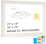 Magnetic Whiteboard, 36"x24" Double Sided White Board for Wall Large Dry Erase Board with Wood Frame for Home and Office